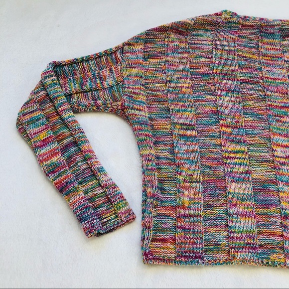 Freshman, Oversized Cropped Multicolored Sweater, Small - Picture 12 of 15
